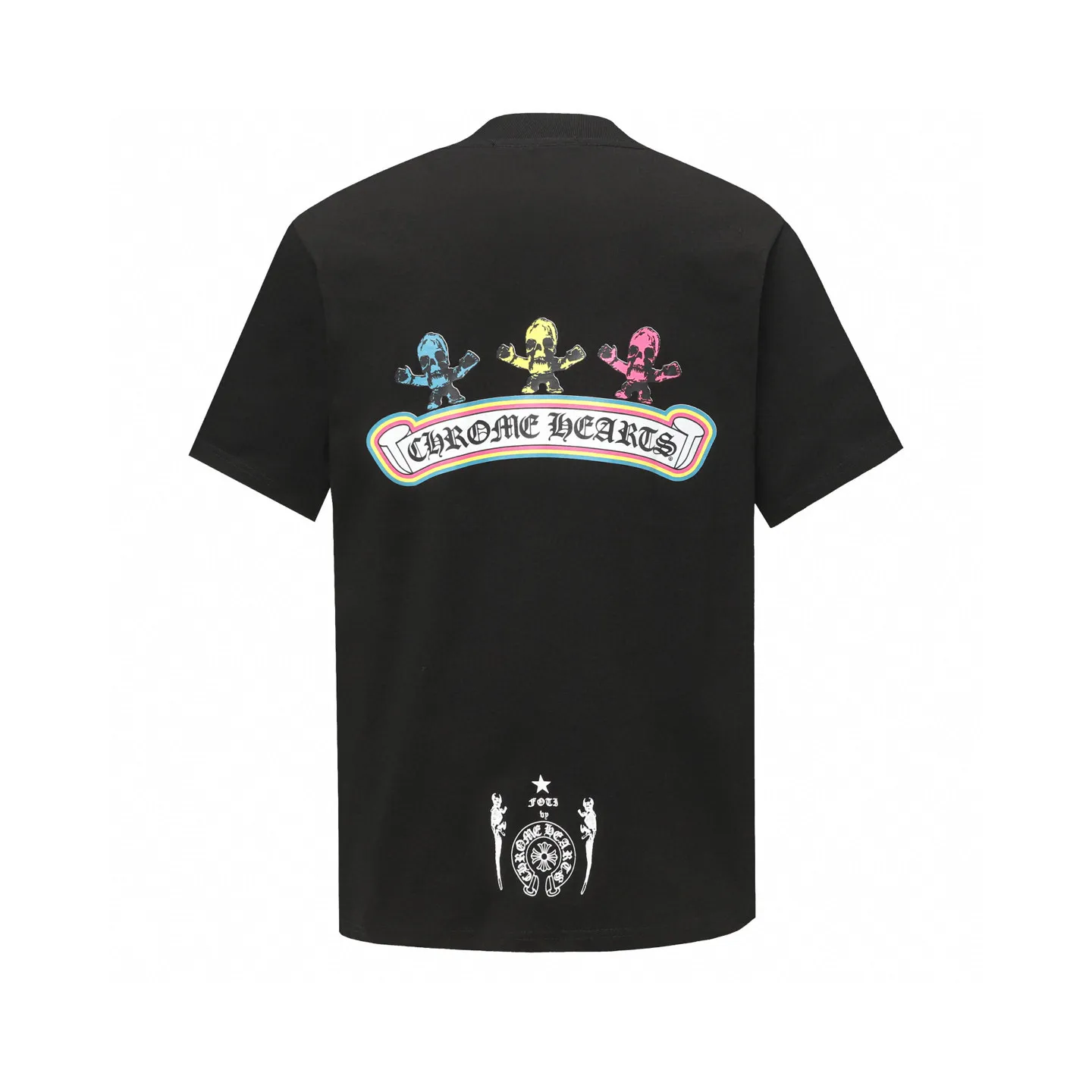 🅿️170 ch/Ke Jia Sanskrit skull color printed T-shirt! Every one of the Cro family is really unique. Every piece is a killer, and the texture of the whole short sleeve is really amazing. 280g pure cotton fabric! 100% restored to the official details. All cuffs, shoulder seams, armholes, neckline are double-needle crimping process. This is the rigorous craftsmanship details that big brands should have, which determines the quality. The original washed tag packaging is full of style! The whole piece adopts three-needle and five-thread technology, (neckline-shoulder seam-sleeve seam-double-pressed thread, which looks more three-dimensional and textured) Same style for men and women. Color: black white Size: xs-l